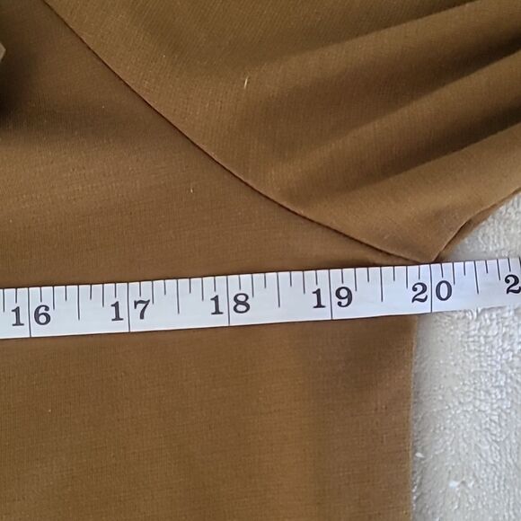 Who What Wear Women's Small Shirt Dress Brown Ruffle Long Sleeve Mock Neck Boho - Picture 10 of 16